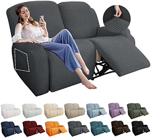 YEMYHOM 6 Piece Stretch Loveseat Recliner Slipcover