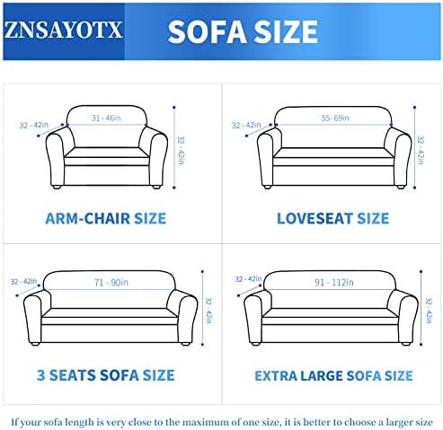 ZNSAYOTX 1 Piece Jacquard Sofa Cover - Extra Large White