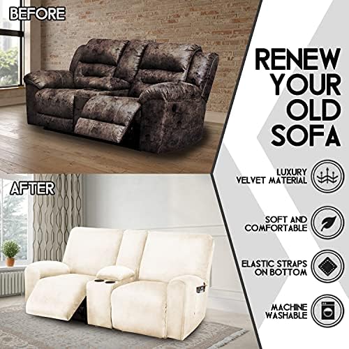 ULTICOR Velvet Reclining Love Seat Cover 8-Piece Set
