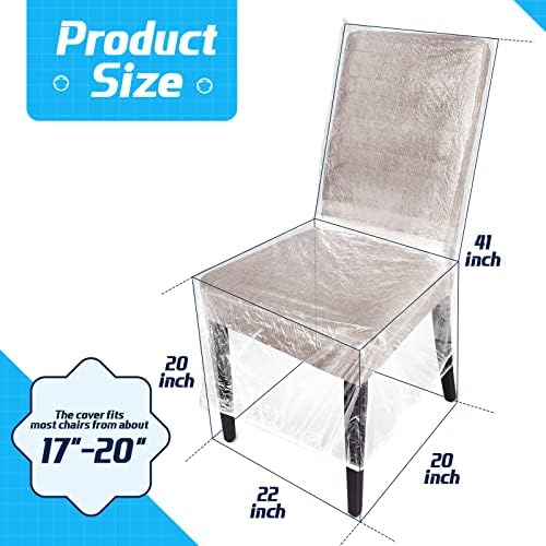 4 Pcs Plastic Chair Covers Clear Waterproof Protector