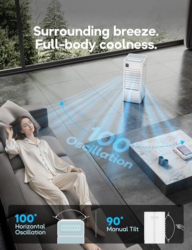 AEROZY Portable Swamp Cooler with 3 Speeds and 12H Timer