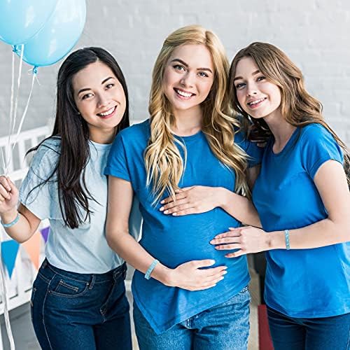 Baby Shower Gender Reveal Silicone Wristbands 30 Pack Boy Style