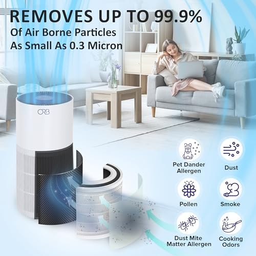 ORB 2-in-1 Air Purifier and Humidifier for Bedroom
