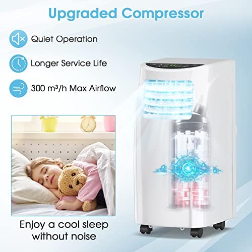 COSTWAY 8000 BTU Portable AC Unit with Dehumidifier and Remote Control