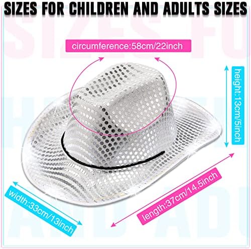 Kigeli 10 Pcs LED Cowboy Hat for Costume