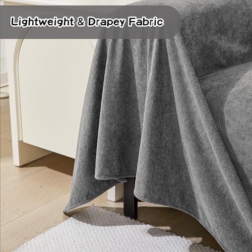 MEETSKY Couch Cover for 2 Cushion Couch Grey