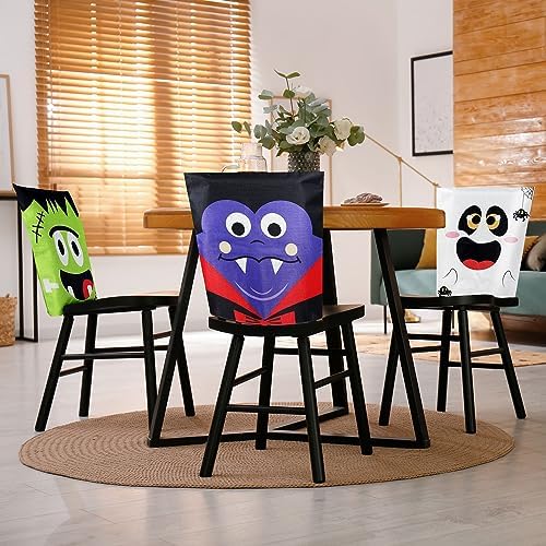 Whaline Halloween Chair Covers 4 Pack Spooky Designs