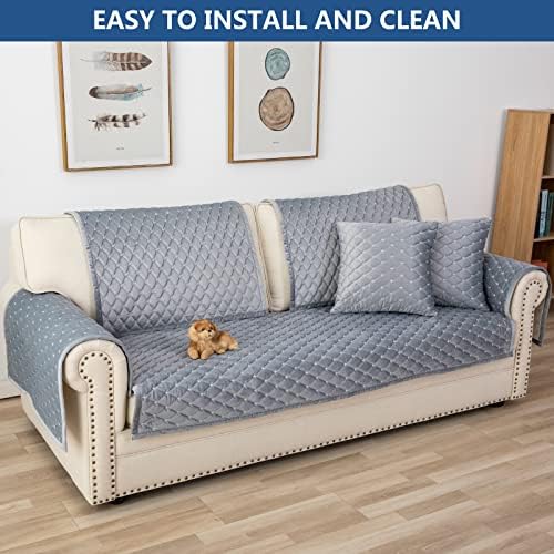 Eismodra Velvet Armrest Covers for Dogs Cats Pet Loveseat Recliner