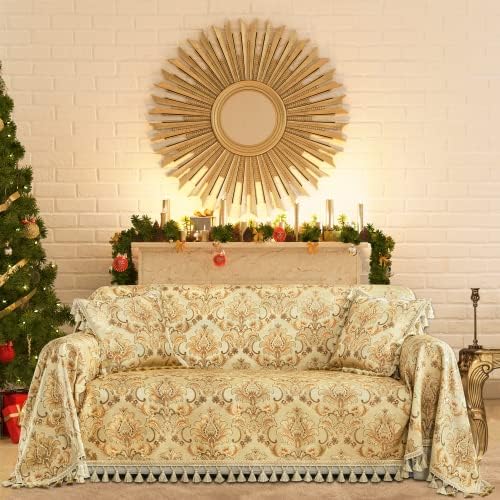 Loom And Mill Luxury Sofa Cover Yellow 71x118 Inch