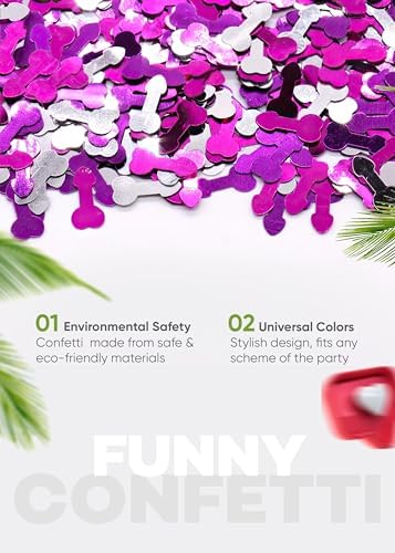 10 pcs Bachelorette Penis Party Confetti Straw Set