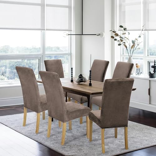 Velvet Dining Chair Covers Set of 6 for Home Restaurant