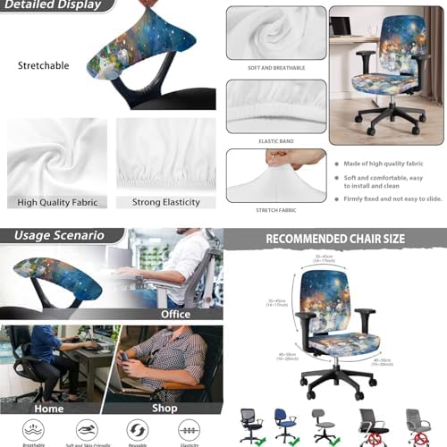 Lotusorchid Christmas Snowman Computer Chair Slipcovers