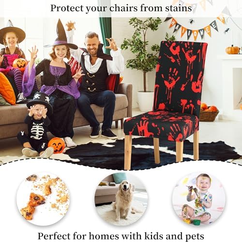 Halloween Chair Covers Set of 6 for Dining Chairs