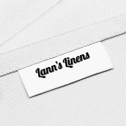 Lanns Linens 10 Pcs White Polyester Folding Chair Covers for Events