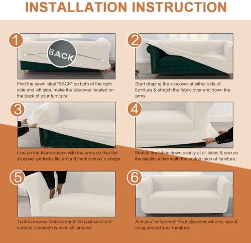 Stretch Chesterfield Sofa Cover - Luxury Jacquard Slipcover for 3-Cushion Couches