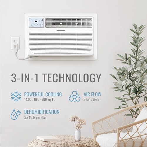 Keystone 14000 BTU Wall AC Unit and Dehumidifier with Remote
