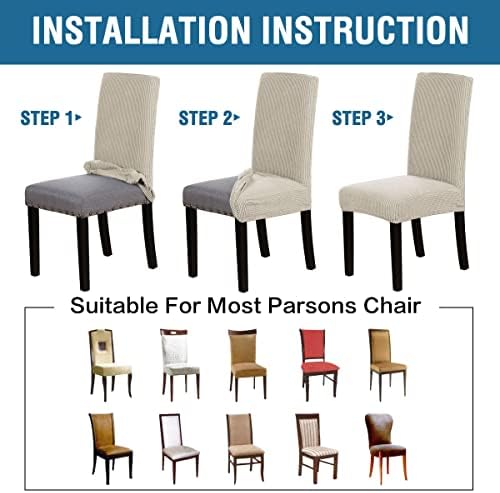HVERSAILTEX Stretch Dining Chair Covers Set of 6 1