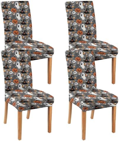 4 Pcs Halloween Dining Chair Covers