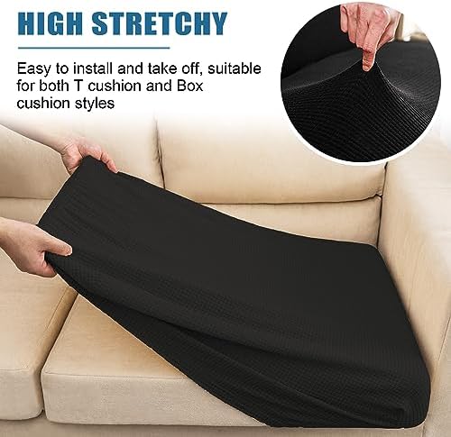 NC HOME Water-Repellent Sofa Cushion Cover 1 Seater Small Black