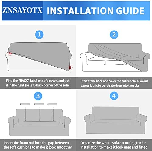 ZNSAYOTX 1 Piece Jacquard Sofa Cover - Extra Large White