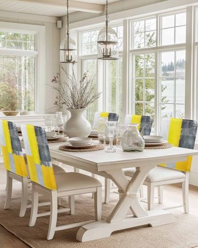 UYULILOY Chair Covers Set of 6 Modern Art Abstract Decor