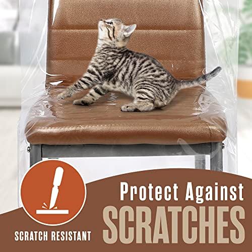 Houseables Clear PVC Chair Covers 24x22 4PK