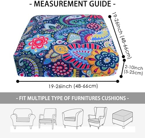 FORCHEER Sofa Slipcovers 26x26 Printed Stretch Non-Slip Covers for Couch Cushions