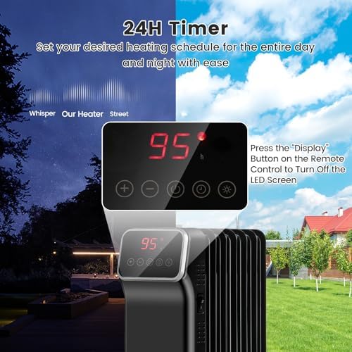 DORTALA 1500W Oil Filled Radiator Heater with Remote Control