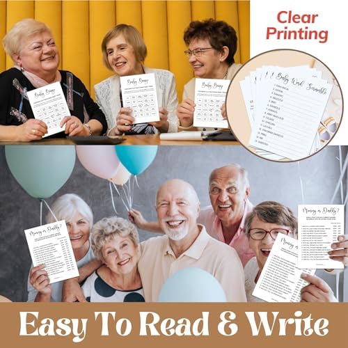 Funny Baby Shower Games Gender Neutral Bingo Trivia Set