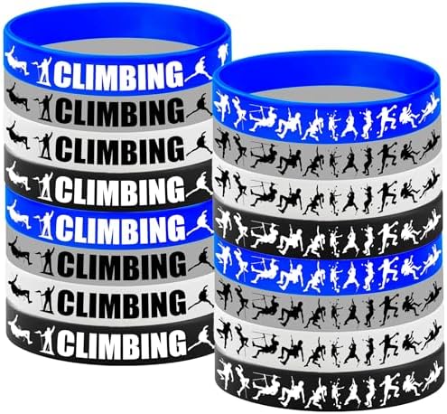24PCS Rock Climbing Silicone Wristbands Party Favors