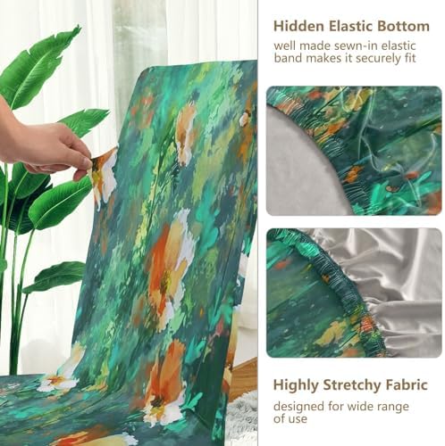 BOESI Oil on Canvas Yellow White Flowers Chair Cover