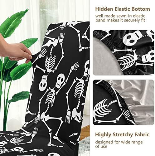 Kigai Dancing Skeletons Chair Covers Set of 4 for Dining Room