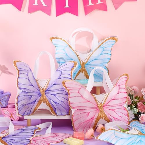 Silkfly 24 Piece Butterfly Party Favor Tote Bags