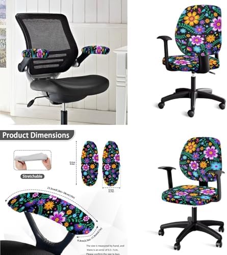 Lotusorchid 4 Piece Boho Flower Chair Cover Set Purple
