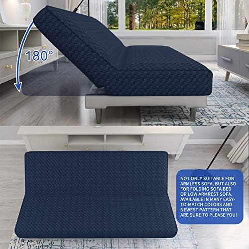 MAXIJIN Jacquard Futon Cover for Armless Sofa