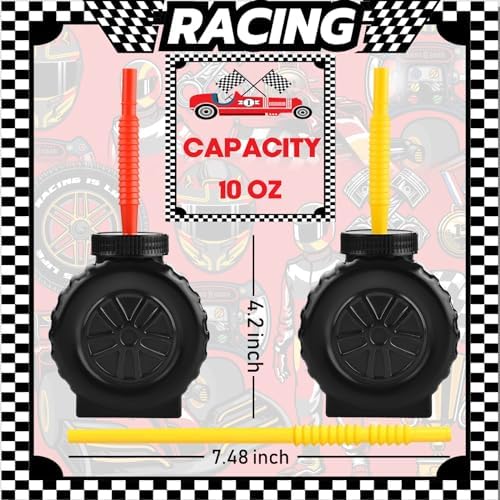 Alink 12PCS Monster Truck Cups with Straws