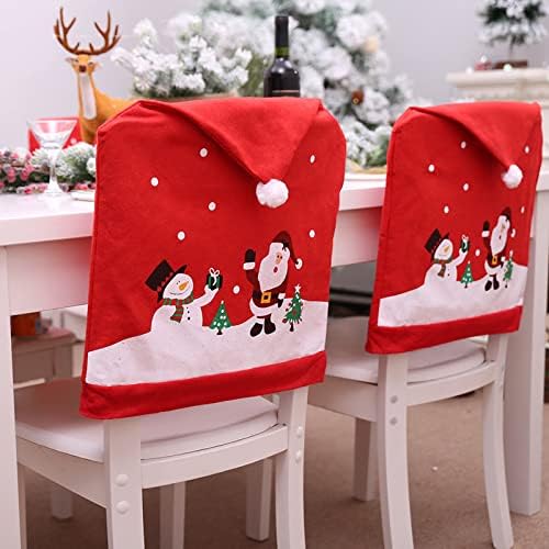 4 Pack Christmas Santa Hat Chair Covers