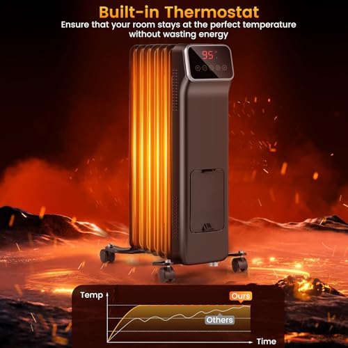 DORTALA 1500W Oil Filled Radiator Heater with Remote Control