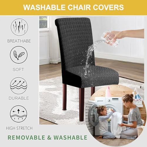 HAOYONG Waterproof Dining Chair Cover Set 4PCS with Bench Cover
