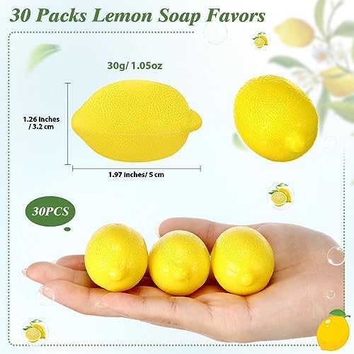 30 Pcs Lemon Shaped Soap Bulk for Baby Shower Favors