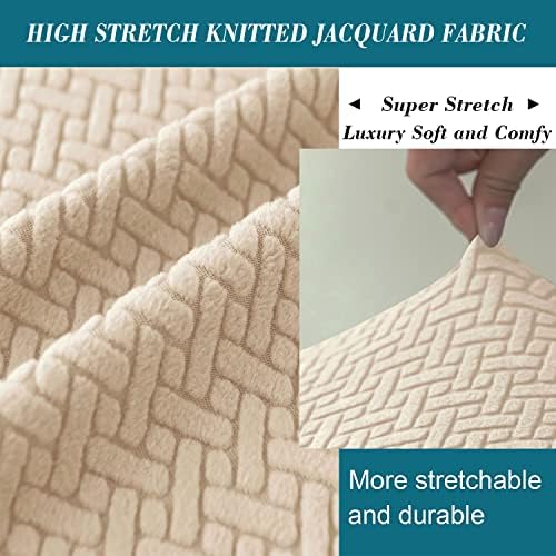 Bar Stool Covers with Backs 4 Pack Stretch Slipcovers Beige