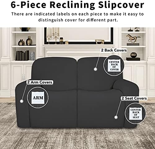 Easy-Going Dual Waterproof Recliner Loveseat Cover 6-Piece