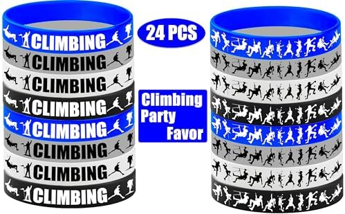 24PCS Rock Climbing Silicone Wristbands Party Favors