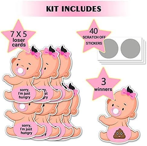 Baby Shower Games with 38 Cards and Scratch Off Fun