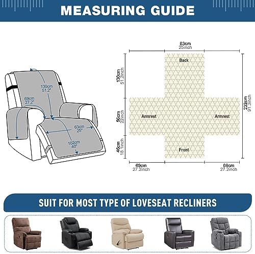 TAOCOCO Waterproof Recliner Cover for Reclining Chair