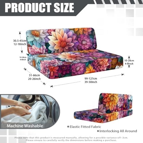 Boho Flower RV Dinette Cushion Covers for Pets and Couches