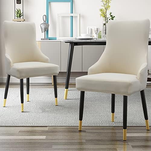 Liykimt Stretch Wingback Side Chair Slipcover Beige