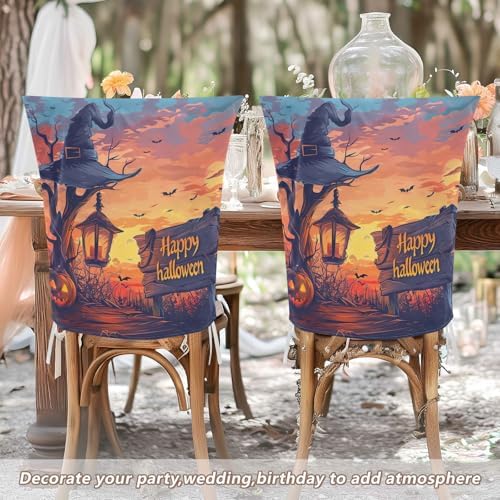 YETTASBIN Happy Halloween Chair Back Cover Set of 6