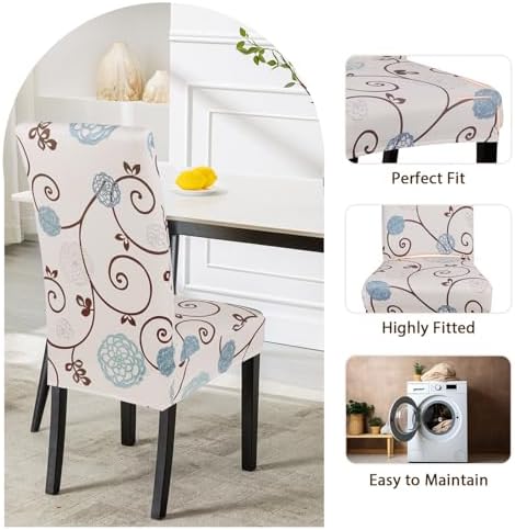 SearchI Dining Chair Covers Set of 4 Stretch Fit Parson Slipcovers