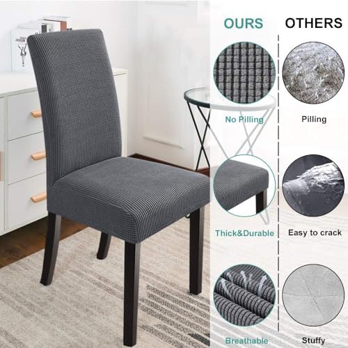 GoodtoU Dining Chair Covers 4 Pack - Stretch Removable and Washable
